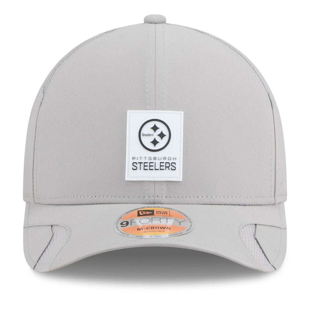 Pittsburgh Steelers New Era 2025 Sideline M-Crown 9FORTY Adjustable Hat Gray | NFL