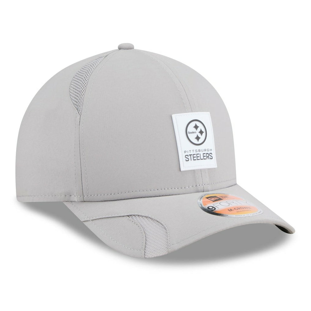 Pittsburgh Steelers New Era 2025 Sideline M-Crown 9FORTY Adjustable Hat Gray | NFL