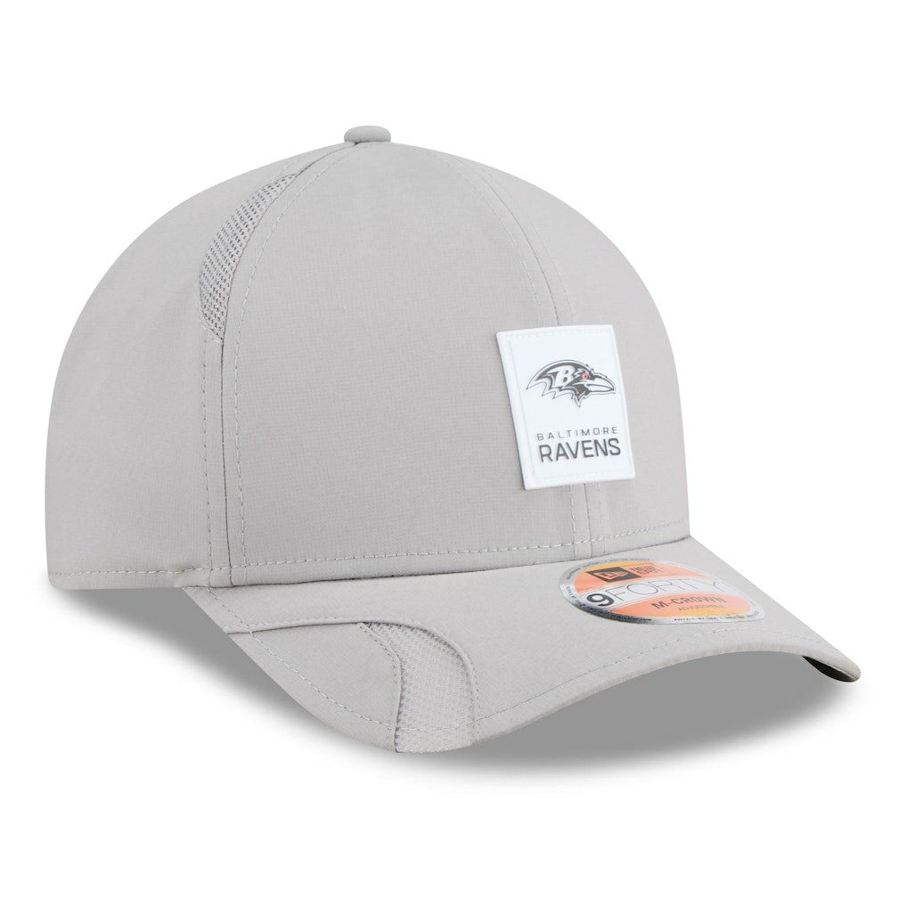 Baltimore Ravens New Era 2025 Sideline M-Crown 9FORTY Adjustable Hat Gray | NFL