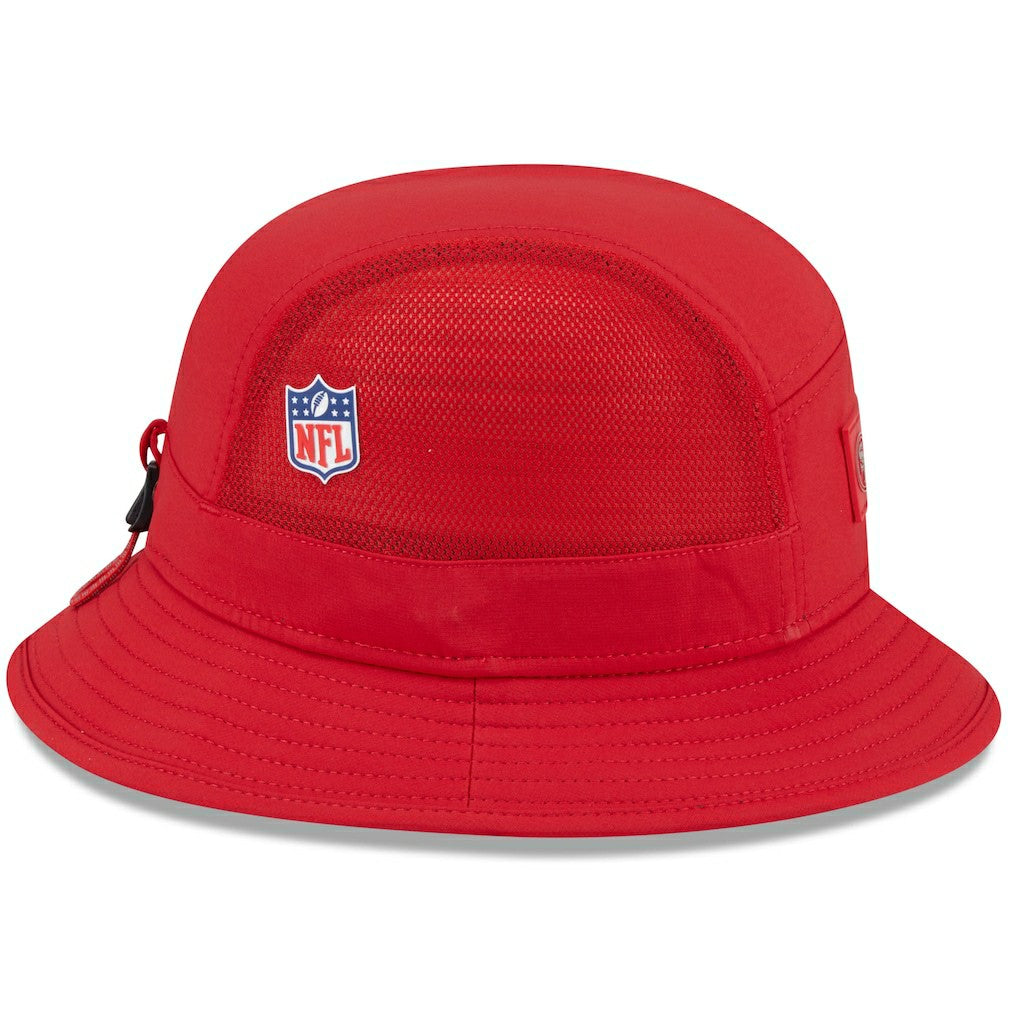 San Francisco 49ers New Era 2025 Sideline Bucket Hat Scarlet | NFL
