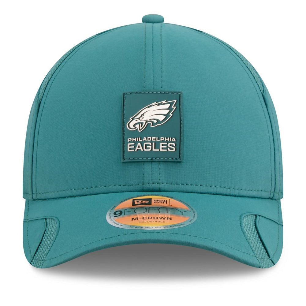 Philadelphia Eagles New Era Youth 2025 Sideline M-Crown 9FORTY Adjustable Hat Midnight Green | NFL