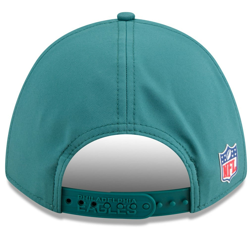 Philadelphia Eagles New Era Youth 2025 Sideline M-Crown 9FORTY Adjustable Hat Midnight Green | NFL