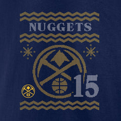 Nikola Jokic Denver Nuggets Ugly Sweater Name & Number T-Shirt Navy - NBA