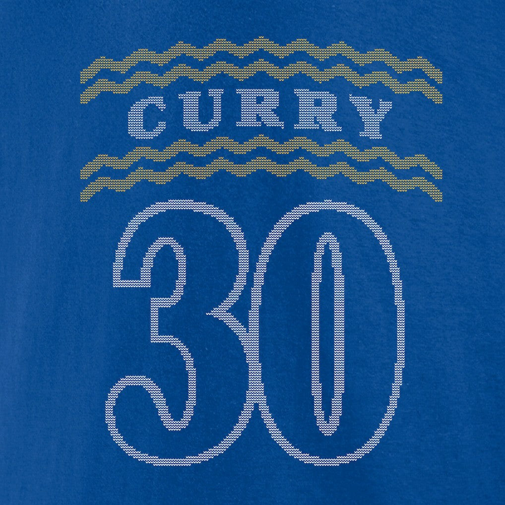 Stephen Curry Golden State Warriors Ugly Sweater Name & Number T-Shirt Royal - NBA