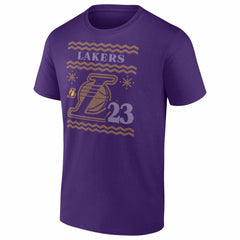 LeBron James Los Angeles Lakers Ugly Sweater Name & Number T-Shirt Purple - NBA
