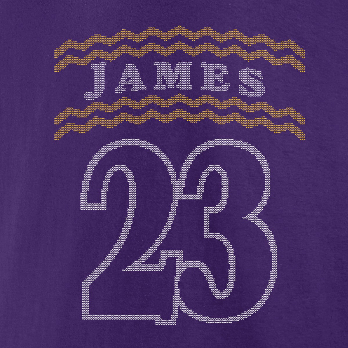 LeBron James Los Angeles Lakers Ugly Sweater Name & Number T-Shirt Purple - NBA