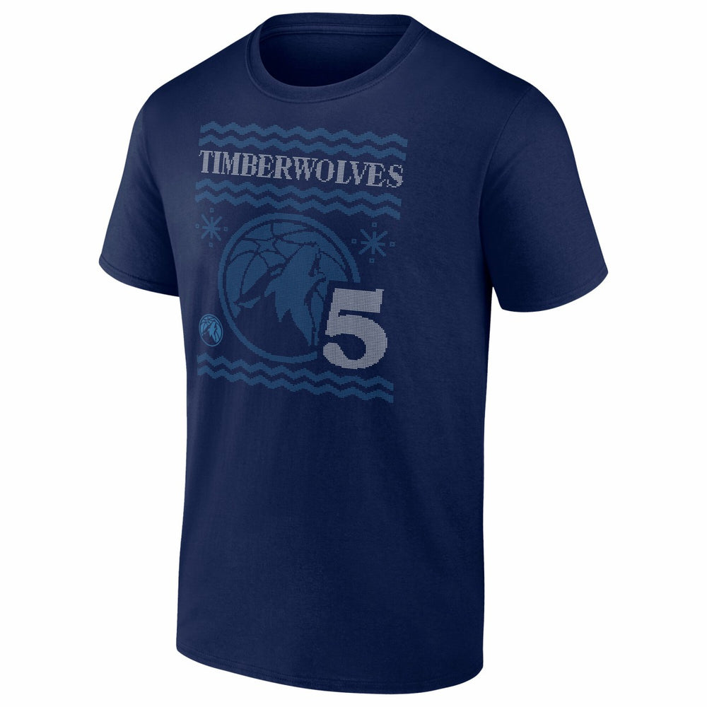 Anthony Edwards Minnesota Timberwolves Ugly Sweater Name & Number T-Shirt Navy - NBA