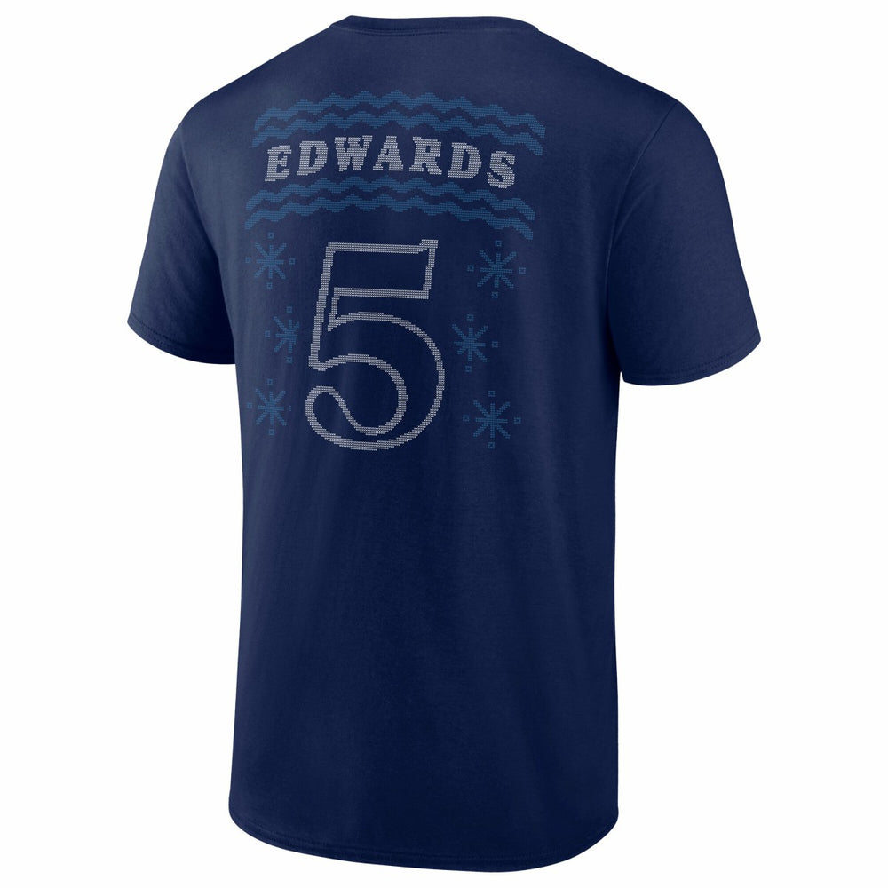 Anthony Edwards Minnesota Timberwolves Ugly Sweater Name & Number T-Shirt Navy - NBA