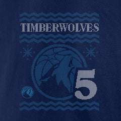 Anthony Edwards Minnesota Timberwolves Ugly Sweater Name & Number T-Shirt Navy - NBA