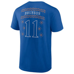 Jalen Brunson New York Knicks Ugly Sweater Name & Number T-Shirt Blue - NBA