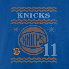 Jalen Brunson New York Knicks Ugly Sweater Name & Number T-Shirt Blue - NBA