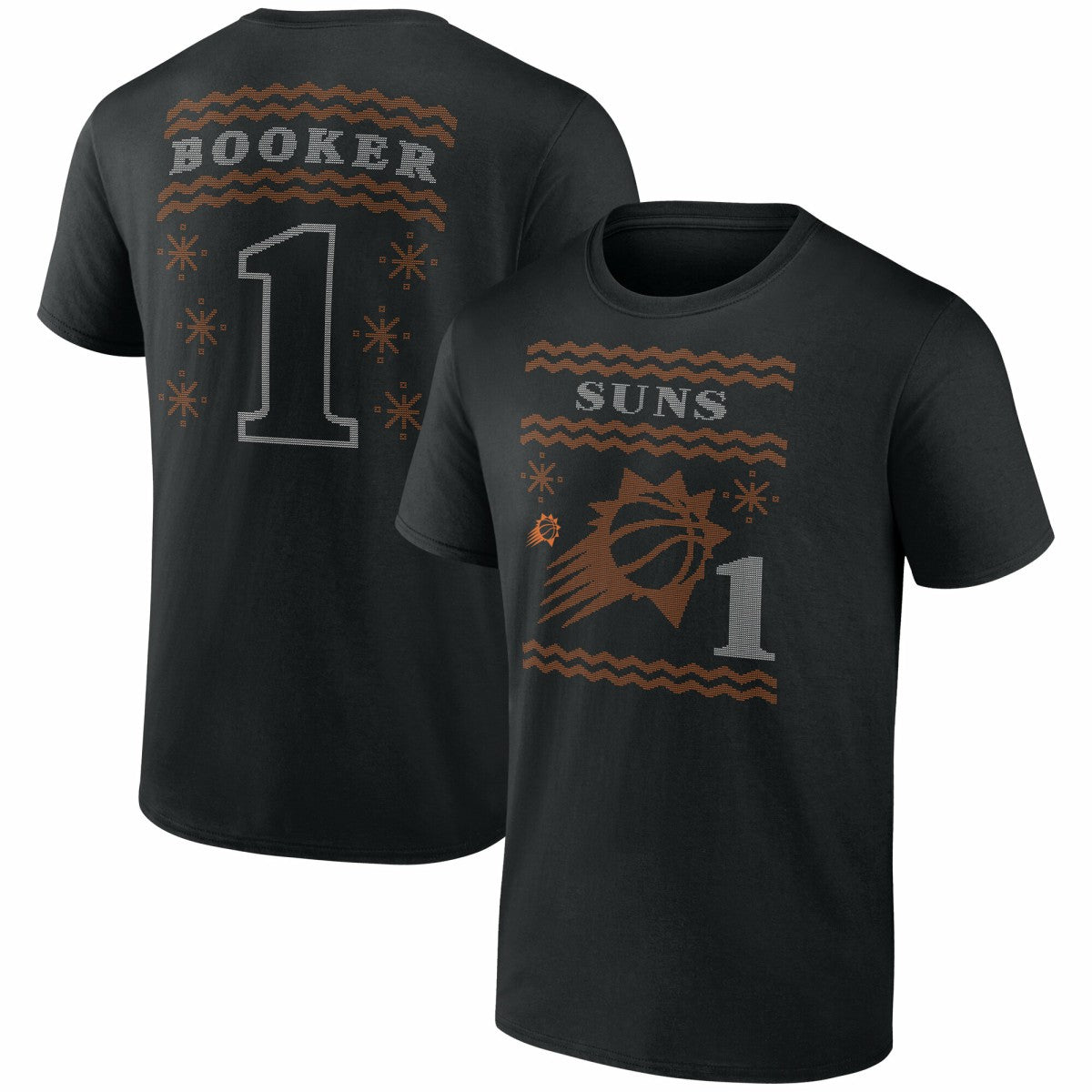 Devin Booker Phoenix Suns Ugly Sweater Name & Number T-Shirt Black - NBA