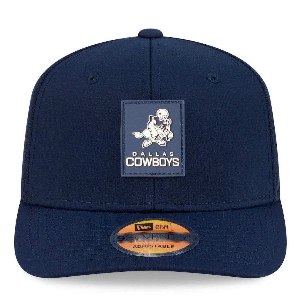 Dallas Cowboys New Era 2025 Sideline Throwback 9SEVENTY Trucker Adjustable Hat Navy | NFL