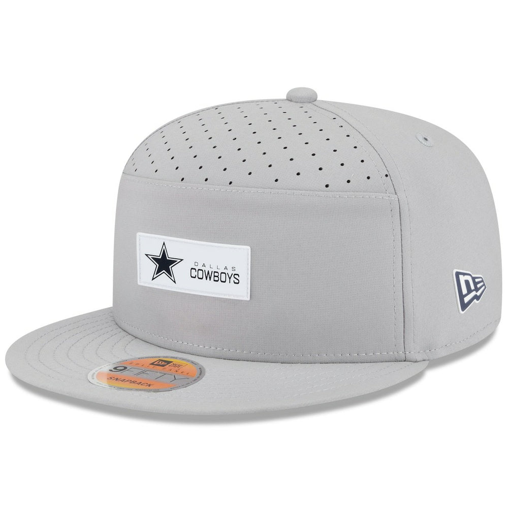 Dallas Cowboys New Era 2025 Sideline Split Panel 9FIFTY Snapback Hat Gray | NFL
