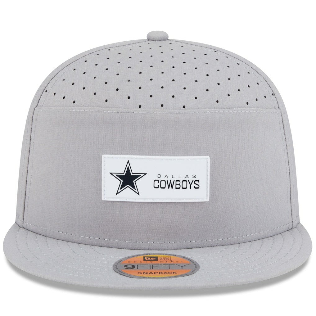 Dallas Cowboys New Era 2025 Sideline Split Panel 9FIFTY Snapback Hat Gray | NFL