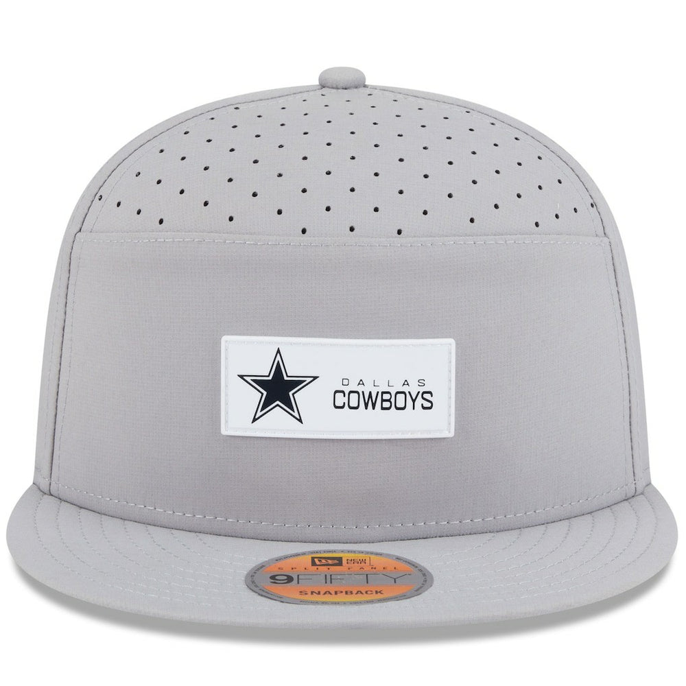 Dallas Cowboys New Era 2025 Sideline Split Panel 9FIFTY Snapback Hat Gray | NFL