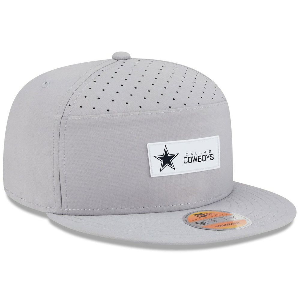 Dallas Cowboys New Era 2025 Sideline Split Panel 9FIFTY Snapback Hat Gray | NFL