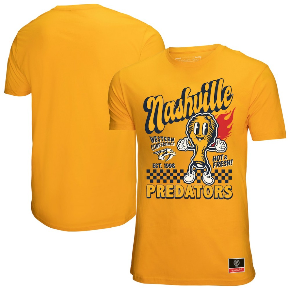 Nashville Predators Mitchell & Ness Local Food T-Shirt - Gold - NHL