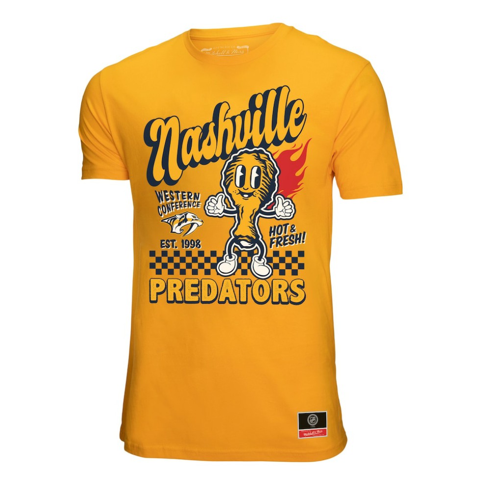 Nashville Predators Mitchell & Ness Local Food T-Shirt - Gold - NHL