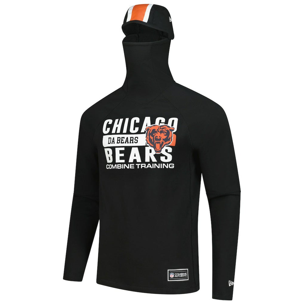 Chicago Bears New Era Functional Fandom Balaclava Helmet Stripe Tri-Blend Hoodie Black | NFL