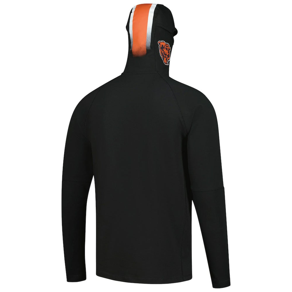 Chicago Bears New Era Functional Fandom Balaclava Helmet Stripe Tri-Blend Hoodie Black | NFL