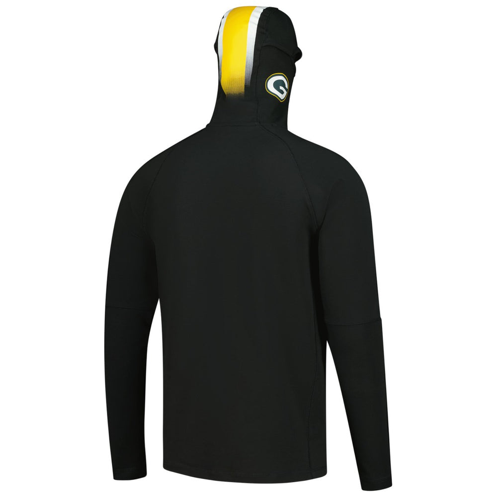 Green Bay Packers New Era Functional Fandom Balaclava Helmet Stripe Tri-Blend Hoodie Black | NFL
