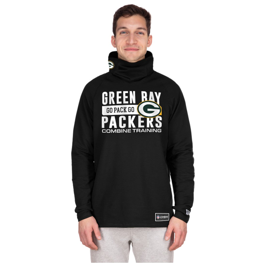 Green Bay Packers New Era Functional Fandom Balaclava Helmet Stripe Tri-Blend Hoodie Black | NFL
