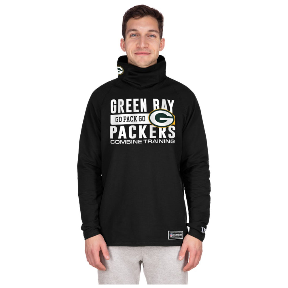 Green Bay Packers New Era Functional Fandom Balaclava Helmet Stripe Tri-Blend Hoodie Black | NFL