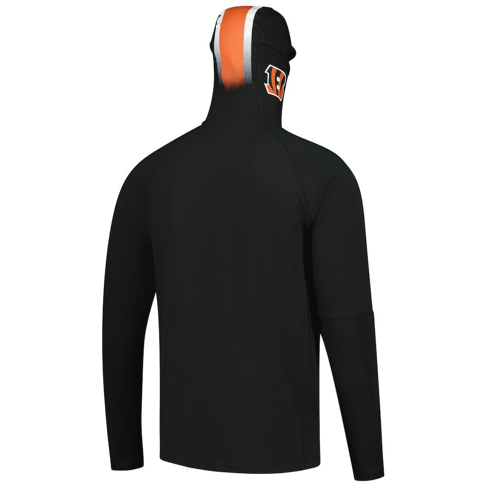Cincinnati Bengals New Era Functional Fandom Balaclava Helmet Stripe Tri-Blend Hoodie Black | NFL