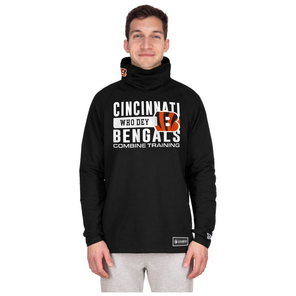 Cincinnati Bengals New Era Functional Fandom Balaclava Helmet Stripe Tri-Blend Hoodie Black | NFL