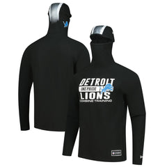 Detroit Lions New Era Functional Fandom Balaclava Helmet Stripe Tri-Blend Hoodie Black | NFL