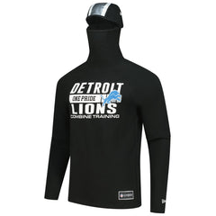 Detroit Lions New Era Functional Fandom Balaclava Helmet Stripe Tri-Blend Hoodie Black | NFL