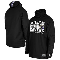 Baltimore Ravens New Era Functional Fandom Balaclava Helmet Stripe Tri-Blend Hoodie Black | NFL