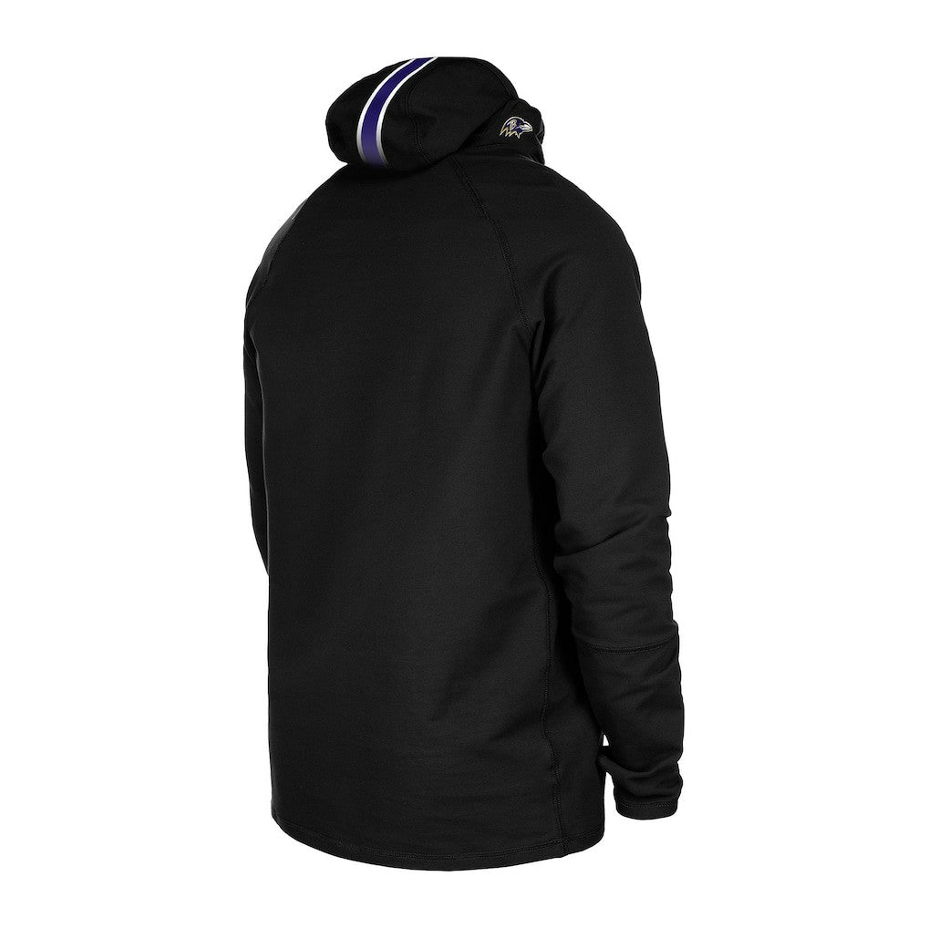 Baltimore Ravens New Era Functional Fandom Balaclava Helmet Stripe Tri-Blend Hoodie Black | NFL