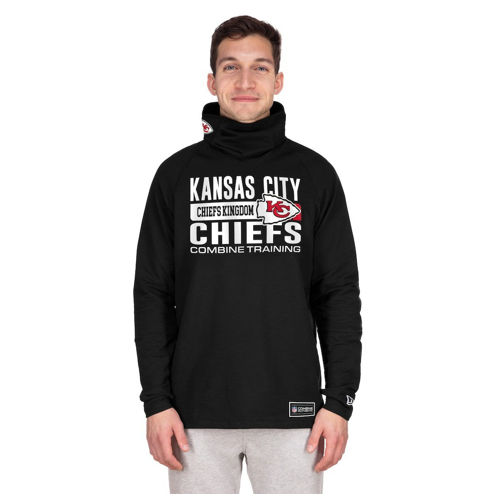 Kansas City Chiefs New Era Functional Fandom Balaclava Helmet Stripe Tri-Blend Hoodie Black | NFL