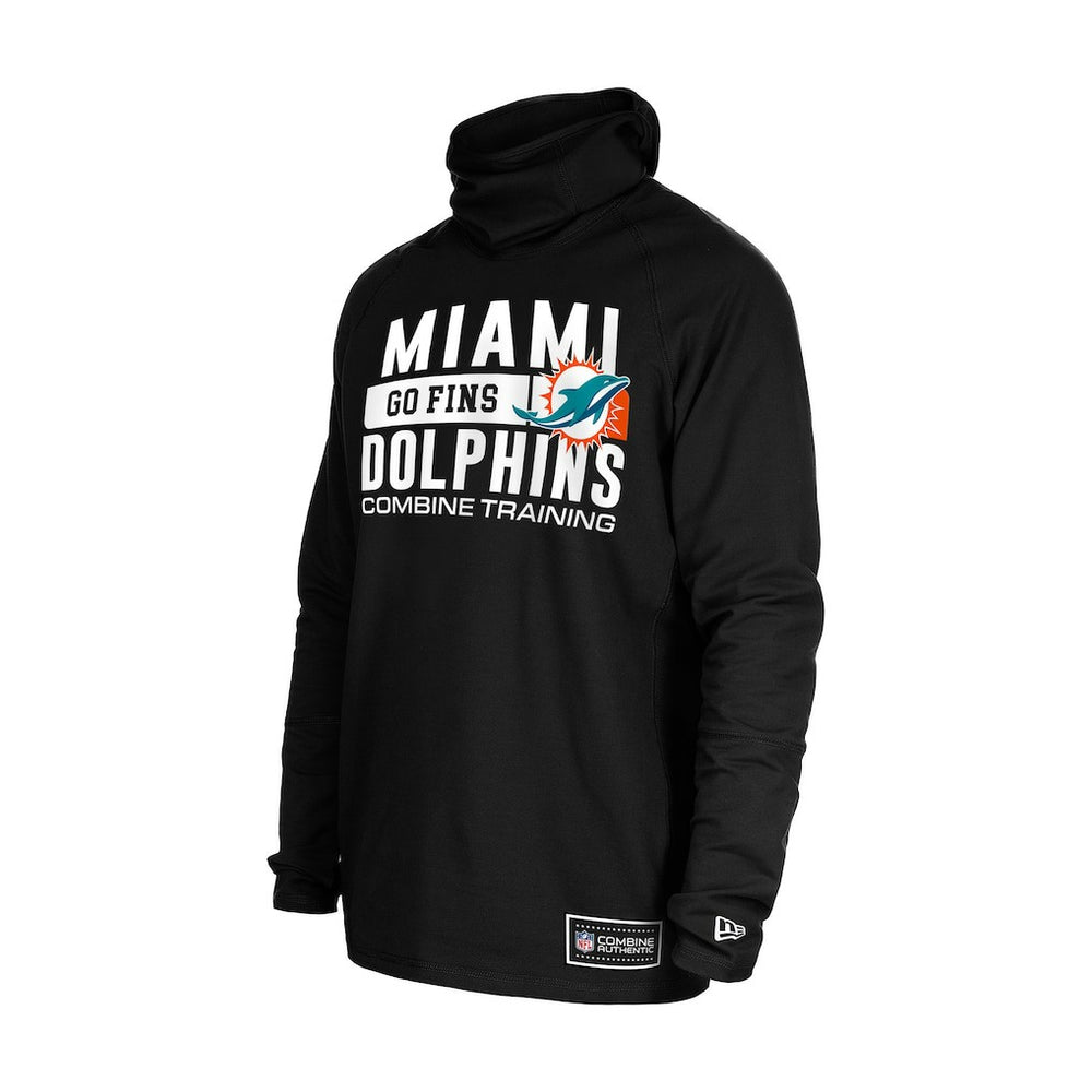 Miami Dolphins New Era Functional Fandom Balaclava Helmet Stripe Tri-Blend Hoodie Black | NFL