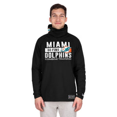 Miami Dolphins New Era Functional Fandom Balaclava Helmet Stripe Tri-Blend Hoodie Black | NFL