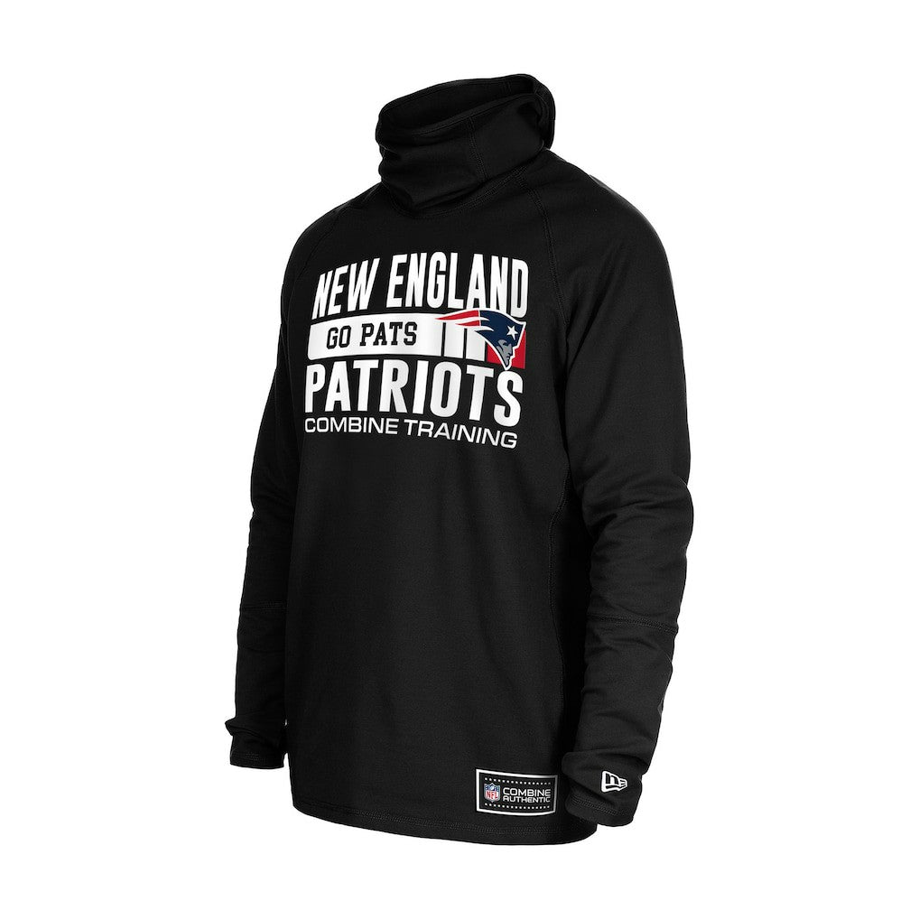 New England Patriots New Era Functional Fandom Balaclava Helmet Stripe Tri-Blend Hoodie Black | NFL