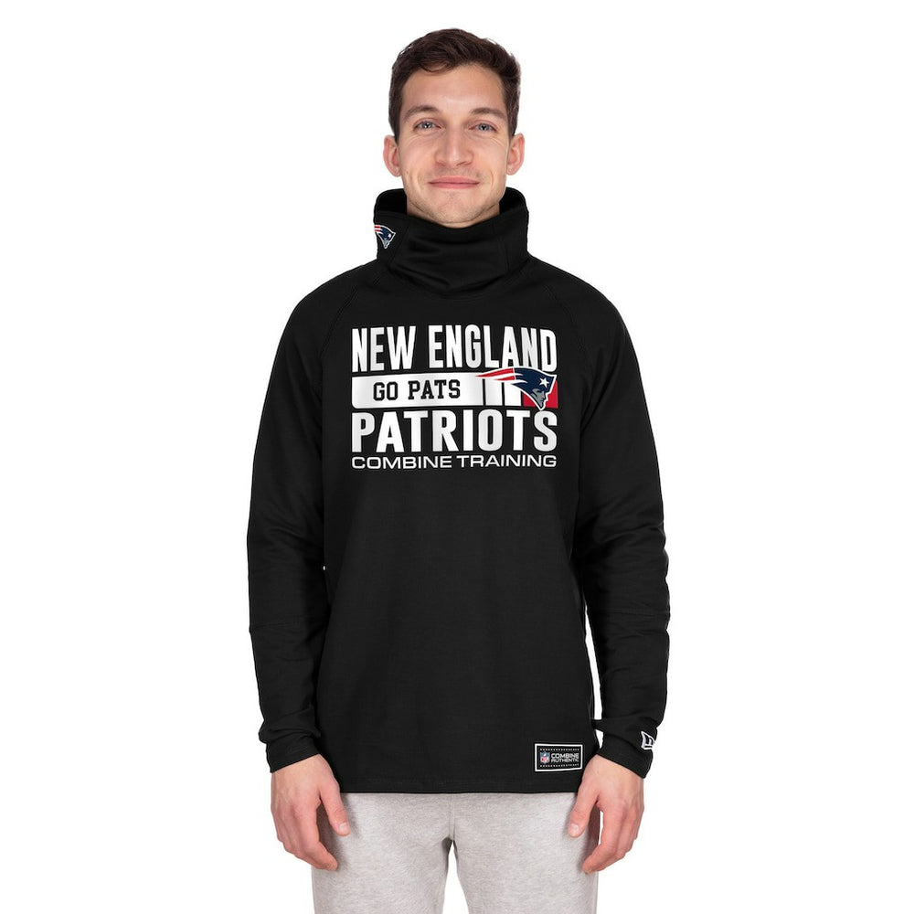 New England Patriots New Era Functional Fandom Balaclava Helmet Stripe Tri-Blend Hoodie Black | NFL
