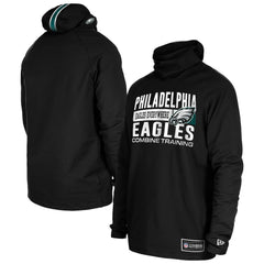 Philadelphia Eagles New Era Functional Fandom Balaclava Helmet Stripe Tri-Blend Hoodie Black | NFL