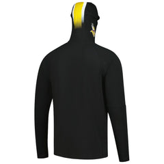 Minnesota Vikings New Era Functional Fandom Balaclava Helmet Stripe Tri-Blend Hoodie Black | NFL