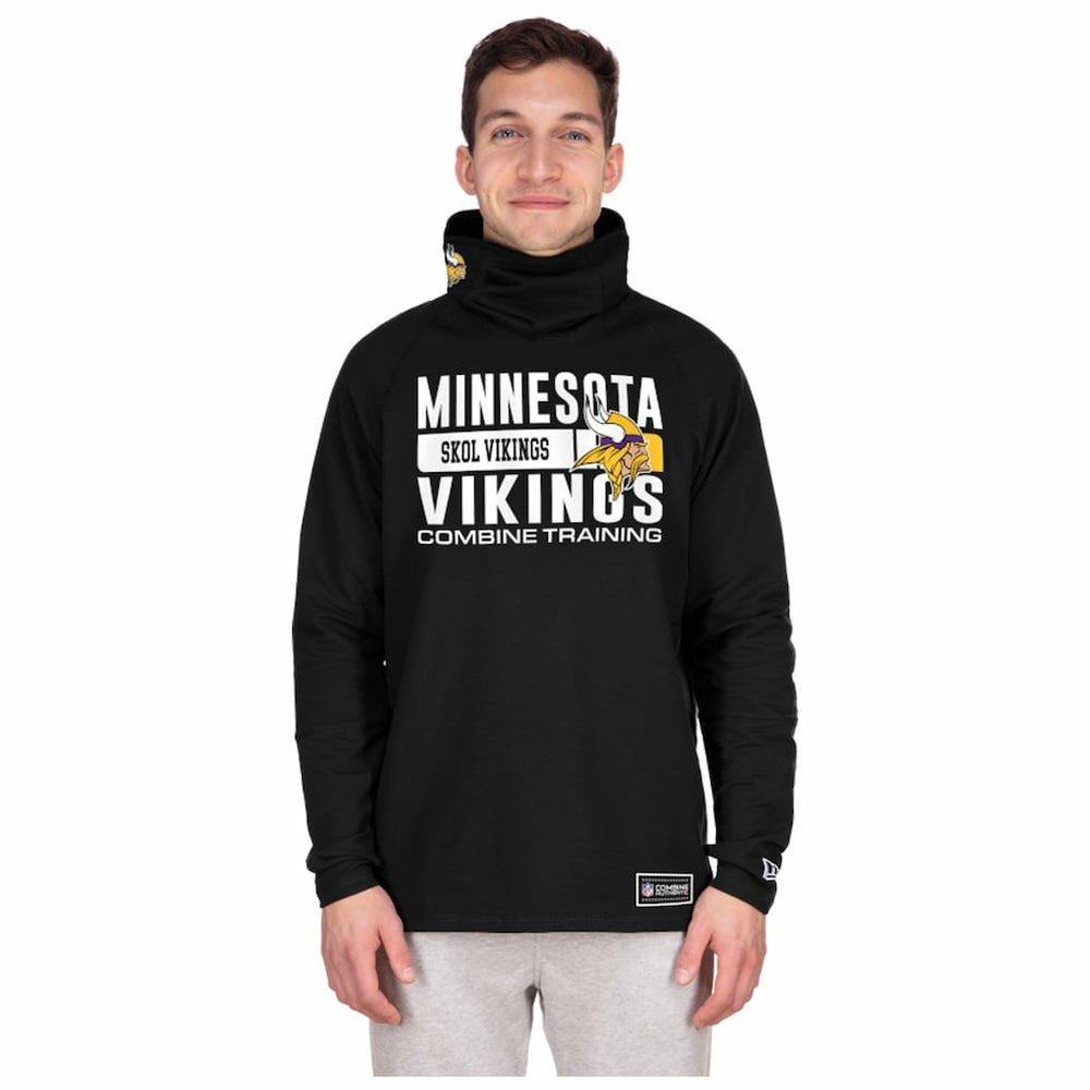 Minnesota Vikings New Era Functional Fandom Balaclava Helmet Stripe Tri-Blend Hoodie Black | NFL