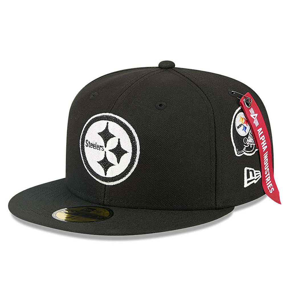 Pittsburgh Steelers New Era x Alpha Industries 59FIFTY Fitted Hat Black | NFL