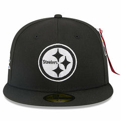 Pittsburgh Steelers New Era x Alpha Industries 59FIFTY Fitted Hat Black | NFL