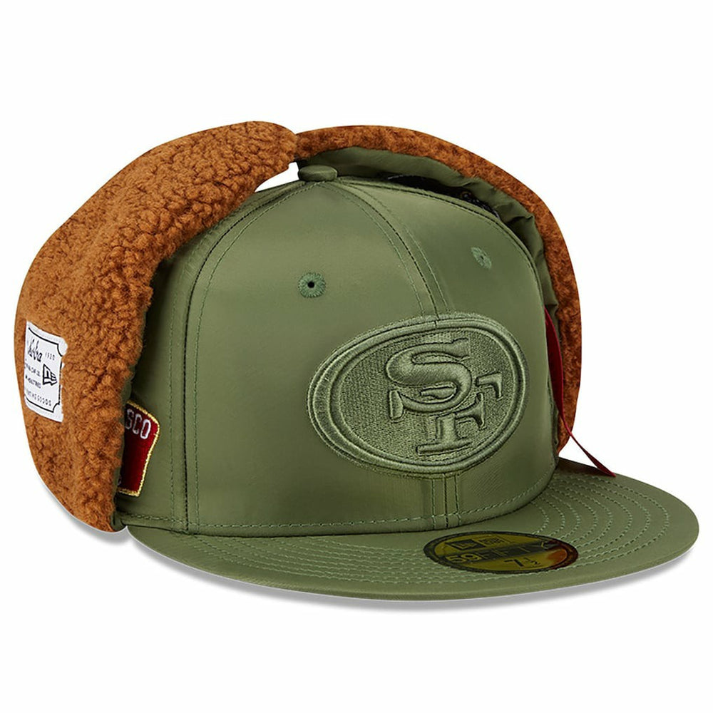 San Francisco 49ers New Era x Alpha Industries Dog Ears 59FIFTY Fitted Hat Olive | NFL