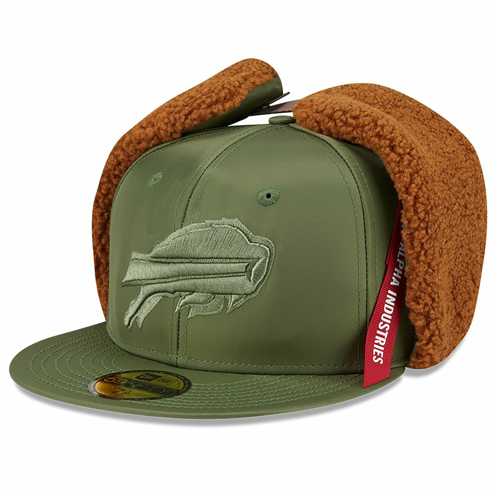 Buffalo Bills New Era x Alpha Industries Dog Ears 59FIFTY Fitted Hat Olive | NFL