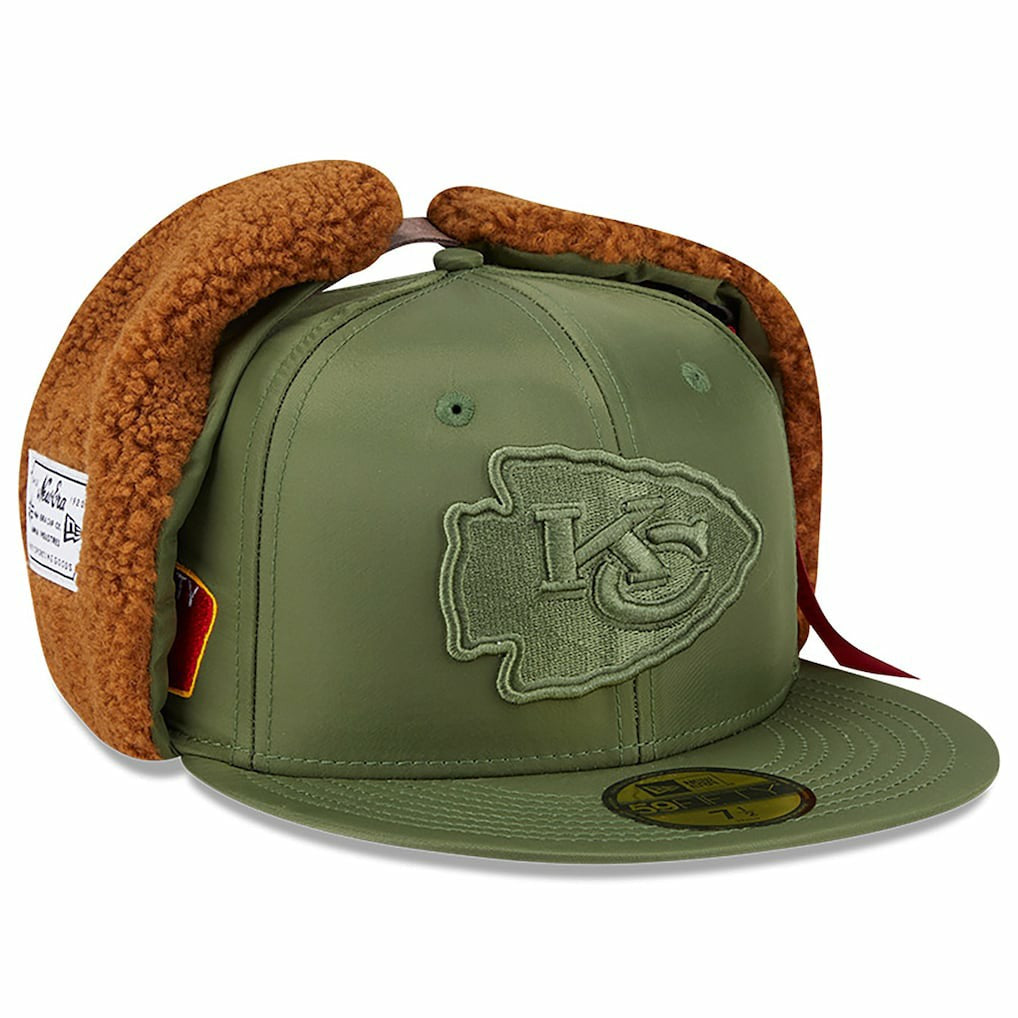 Kansas City Chiefs New Era x Alpha Industries Dog Ears 59FIFTY Fitted Hat Olive | NFL