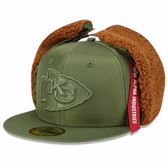 Kansas City Chiefs New Era x Alpha Industries Dog Ears 59FIFTY Fitted Hat Olive | NFL