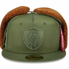 Las Vegas Raiders New Era x Alpha Industries Dog Ears 59FIFTY Fitted Hat Olive | NFL