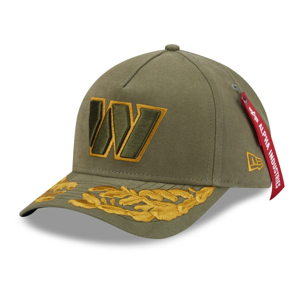Washington Commanders New Era x Alpha Industries A-Frame 9FORTY Adjustable Hat Olive | NFL